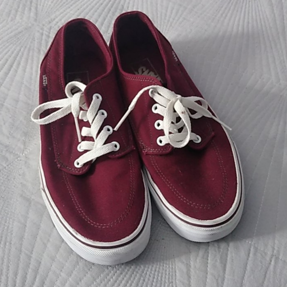 Vans Mens Size 9 Burgundy Skateboarding Shoes